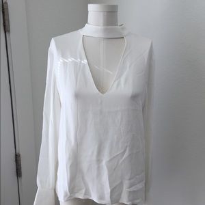 Zara White Choker Top (Size M)